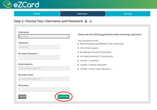 ezcard username